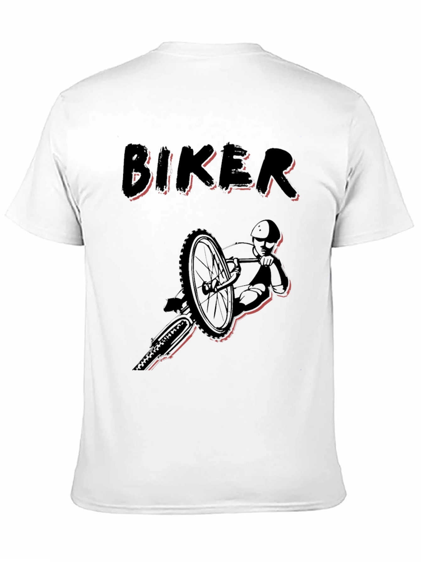 Biker Graphic Tee - Black Cotton T-Shirt