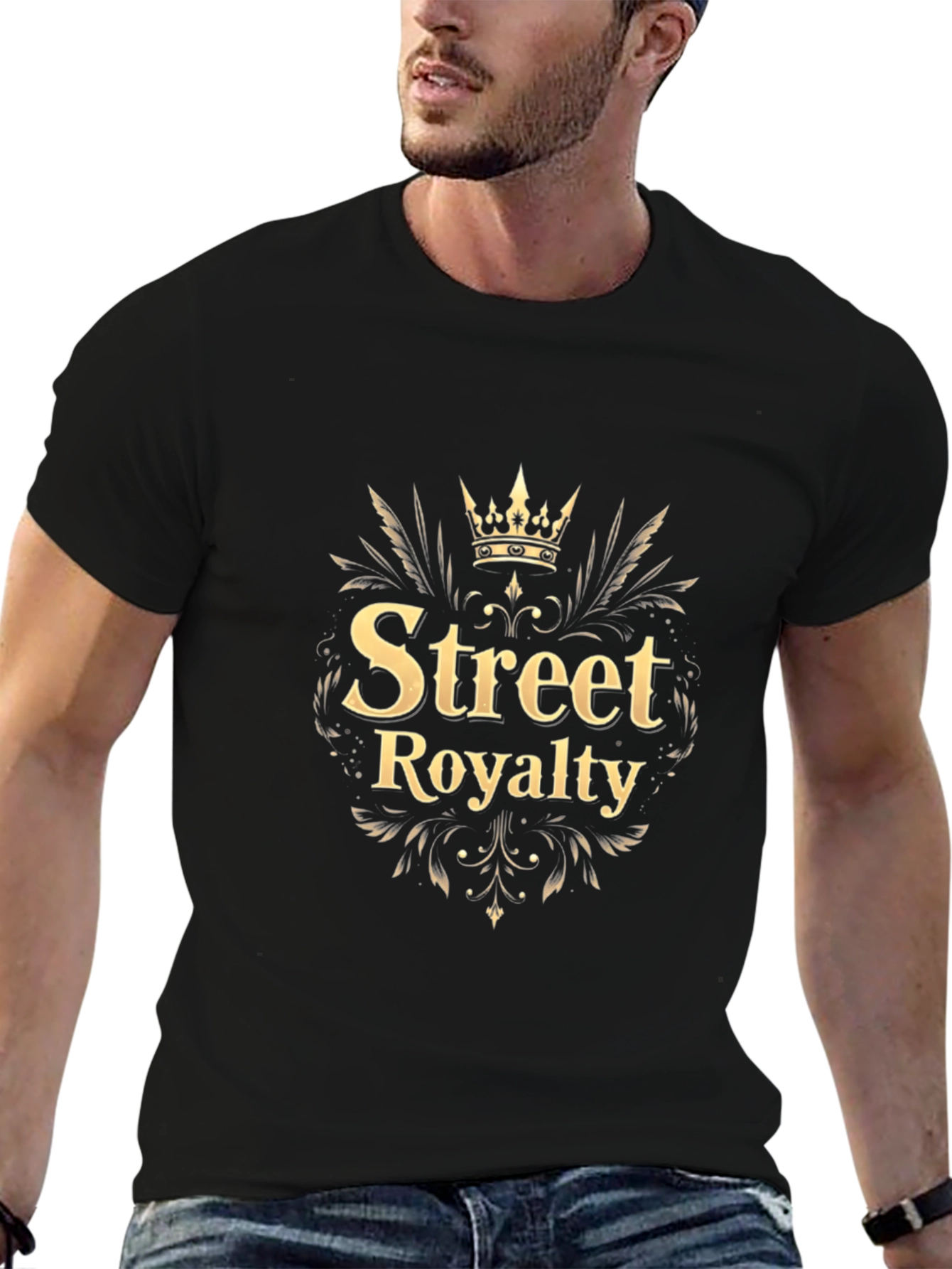 Street Royalty Black T-Shirt - Stylish Graphic Tee