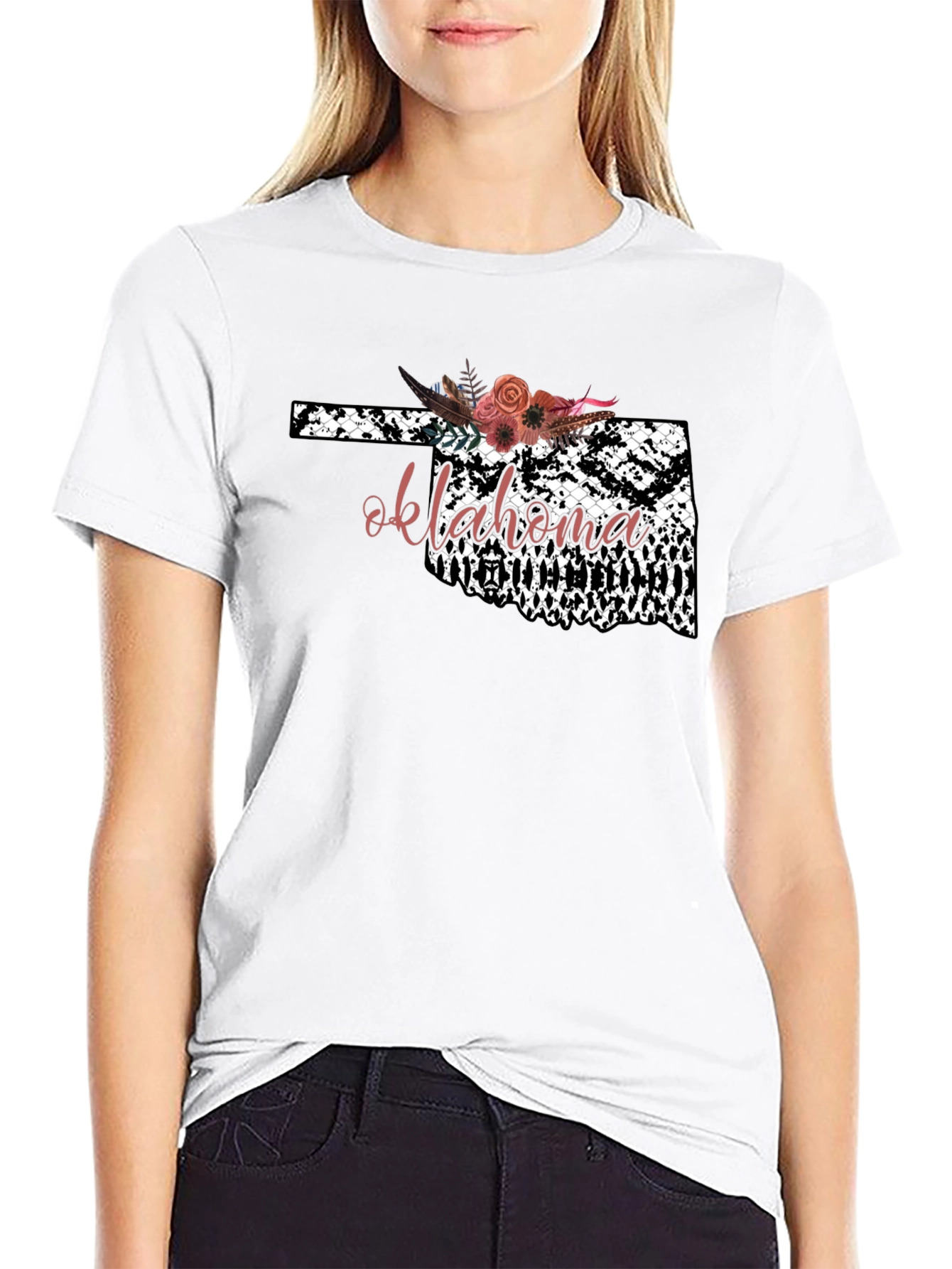Oklahoma Floral Graphic Tee - Stylish State Pride