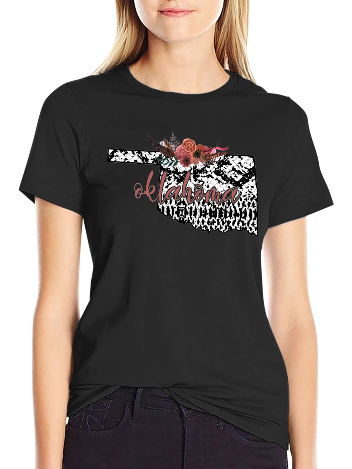 Oklahoma Floral Graphic Tee - Stylish State Pride