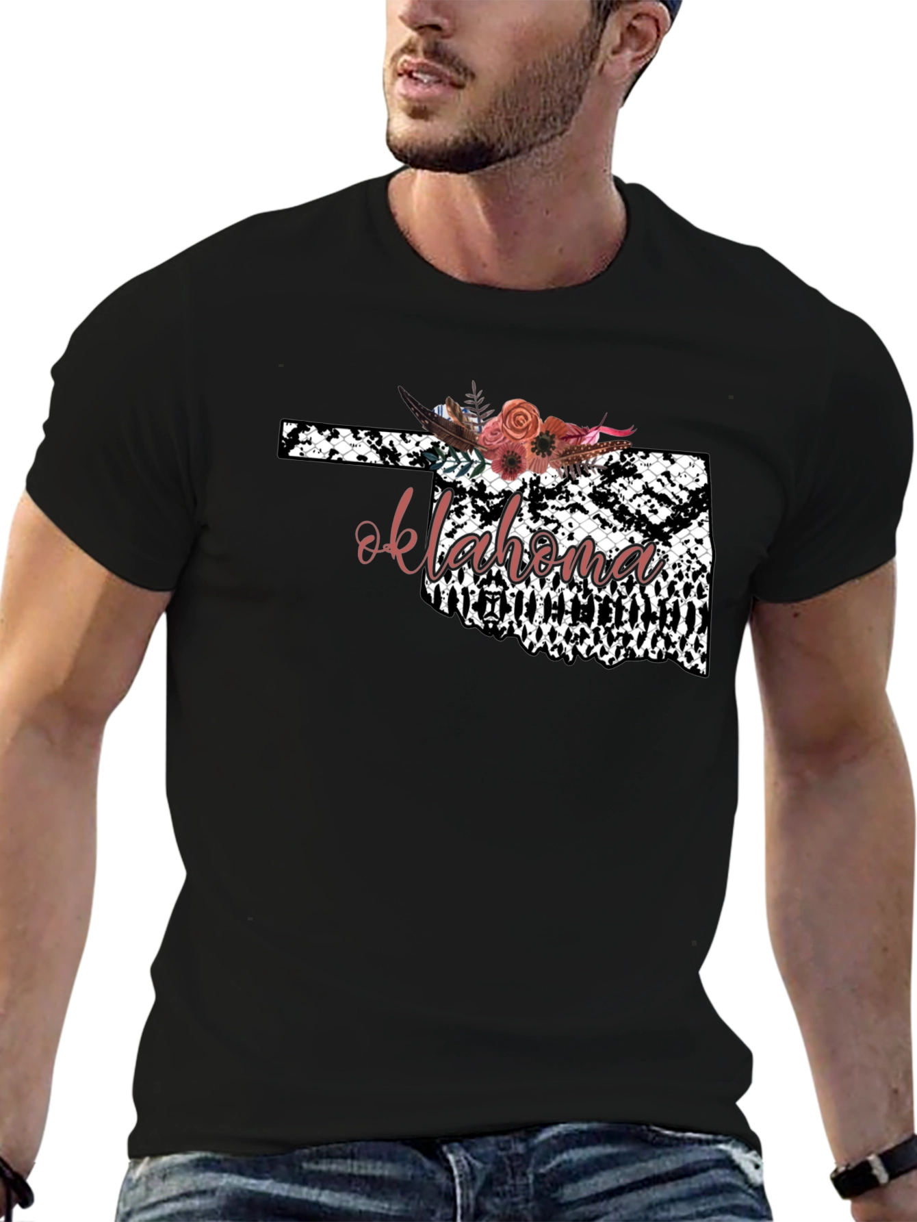 Oklahoma Floral Graphic Tee - Stylish State Pride