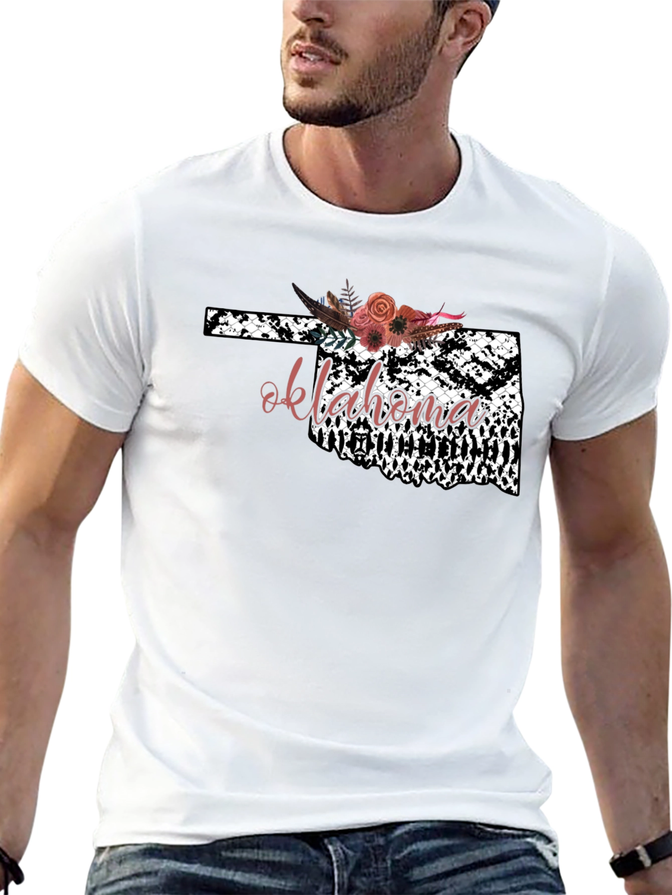 Oklahoma Floral Graphic Tee - Stylish State Pride