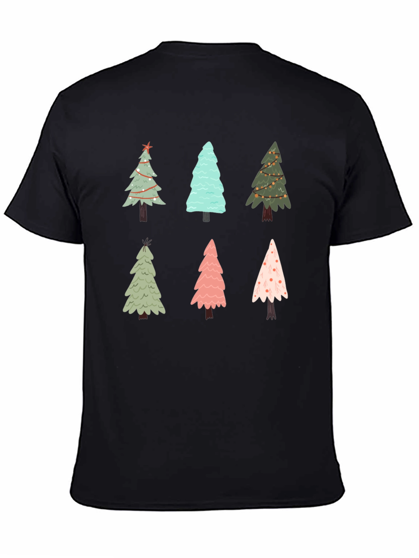 Christmas Tree Pattern Crew Neck T-Shirt