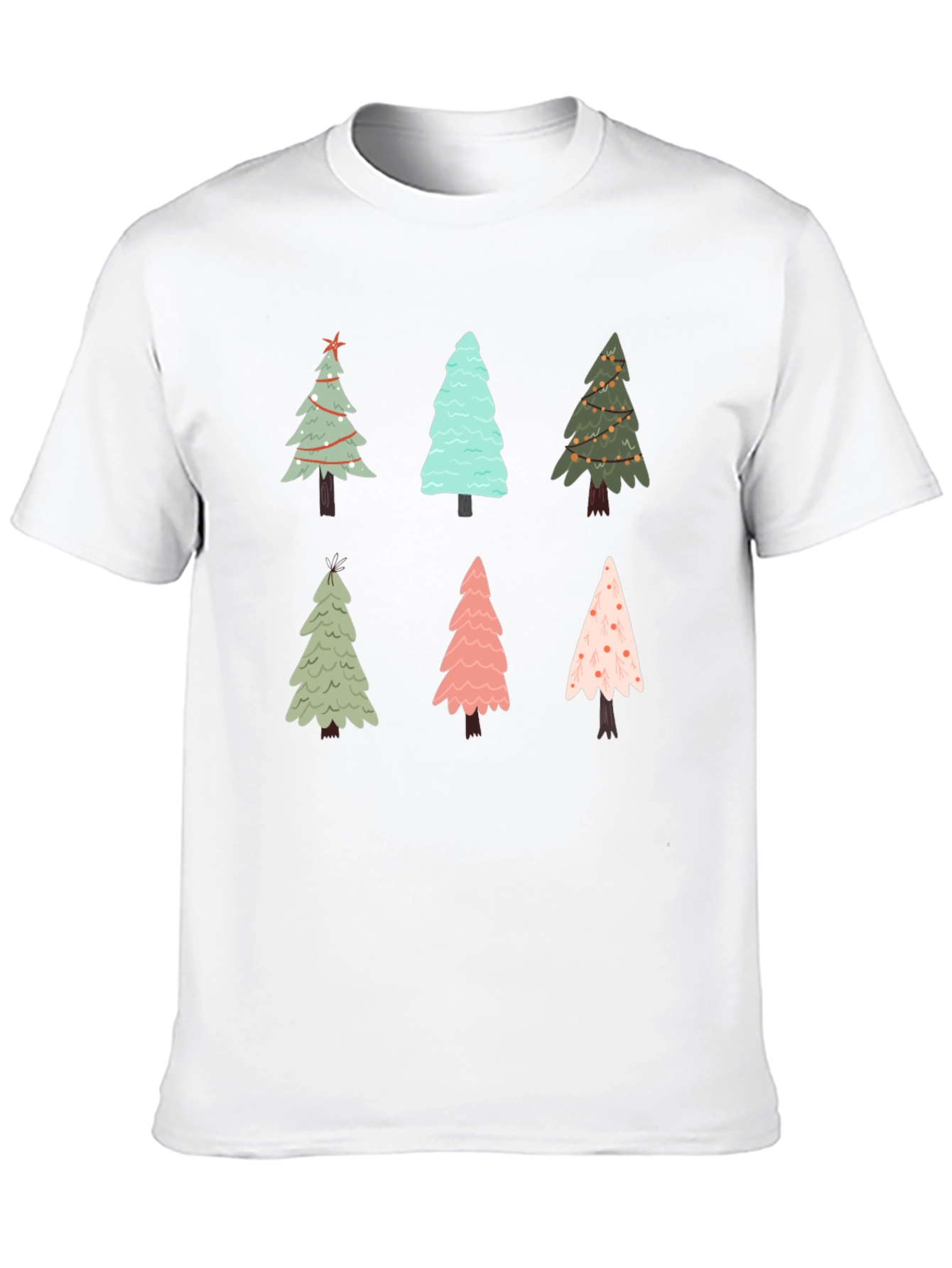 Christmas Tree Pattern Crew Neck T-Shirt