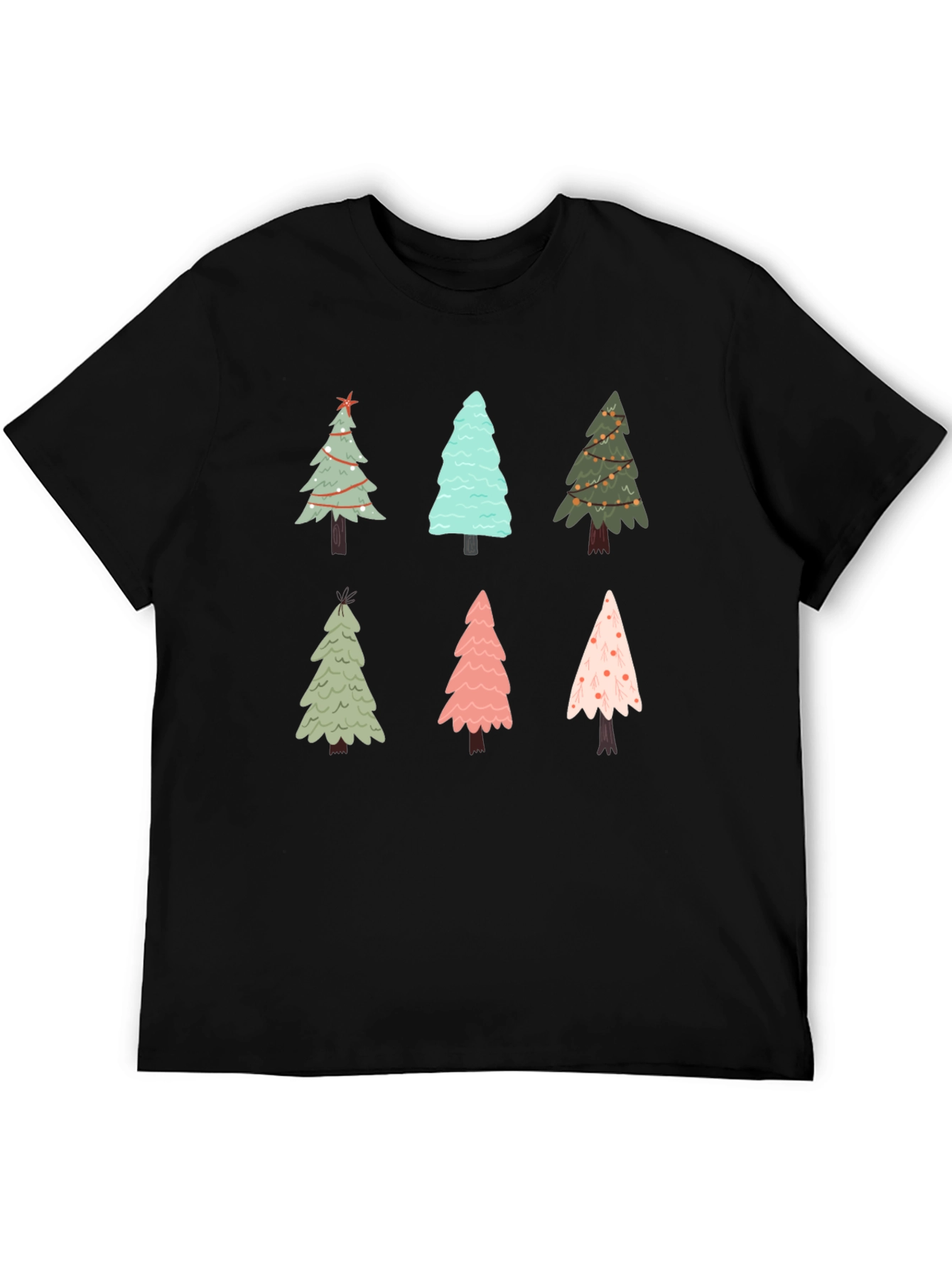 Christmas Tree Pattern Crew Neck T-Shirt