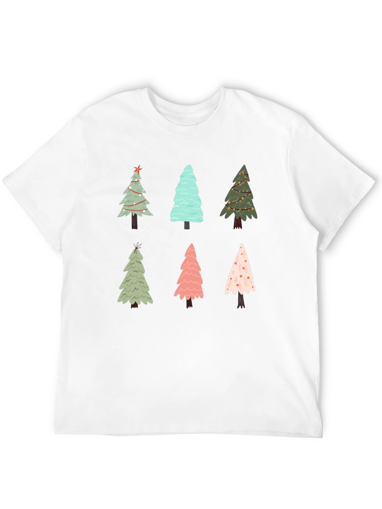 Christmas Tree Pattern Crew Neck T-Shirt