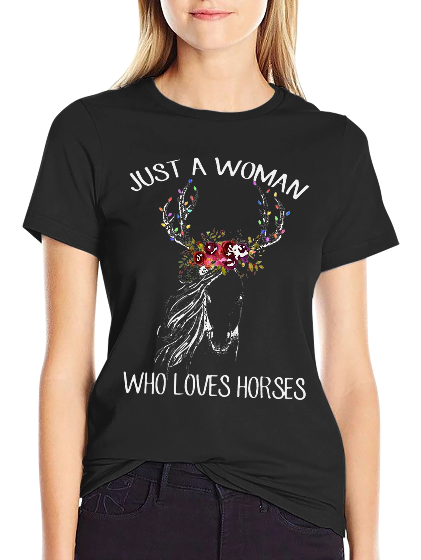 Woman Who Loves Horses Graphic Tee