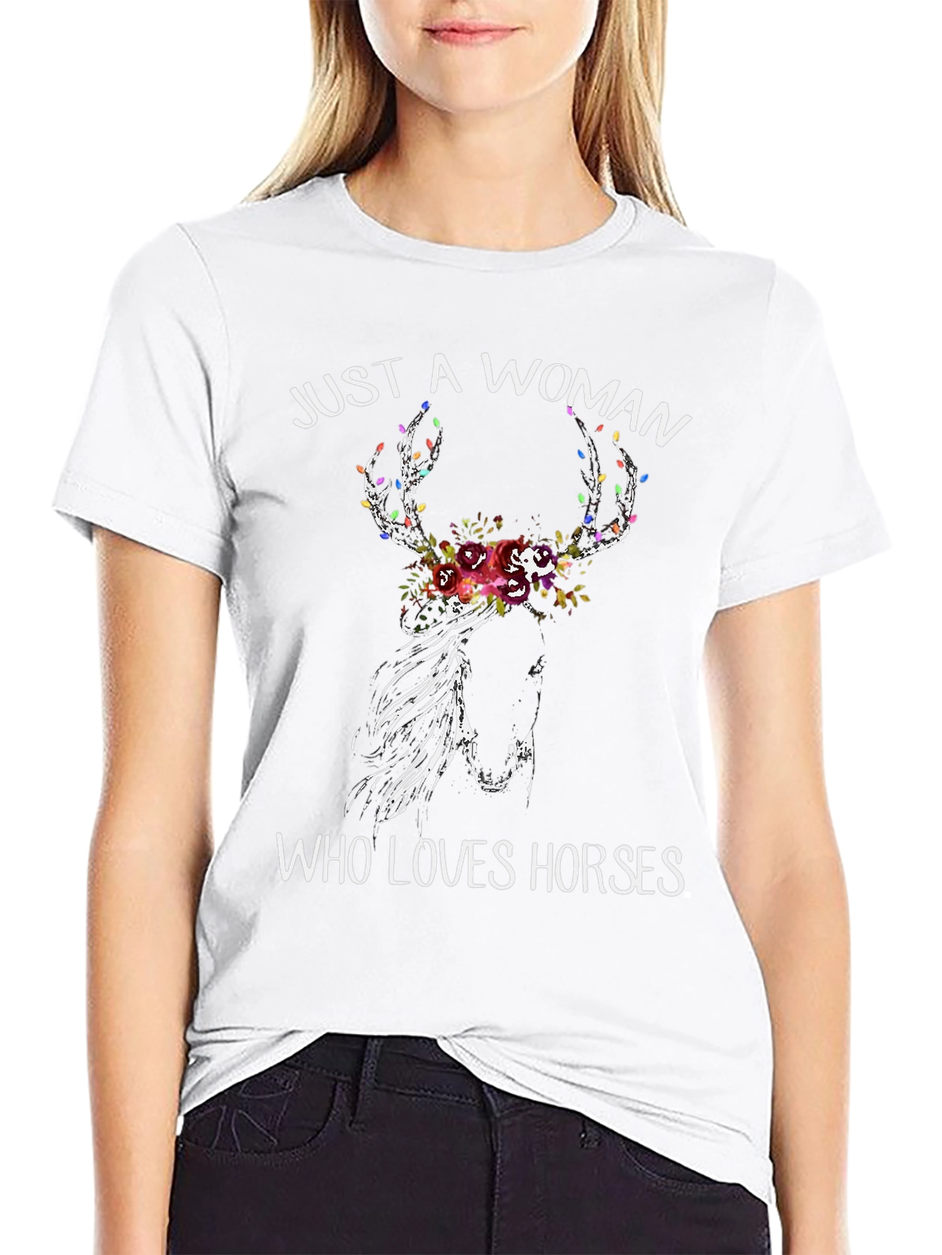 Woman Who Loves Horses Graphic Tee