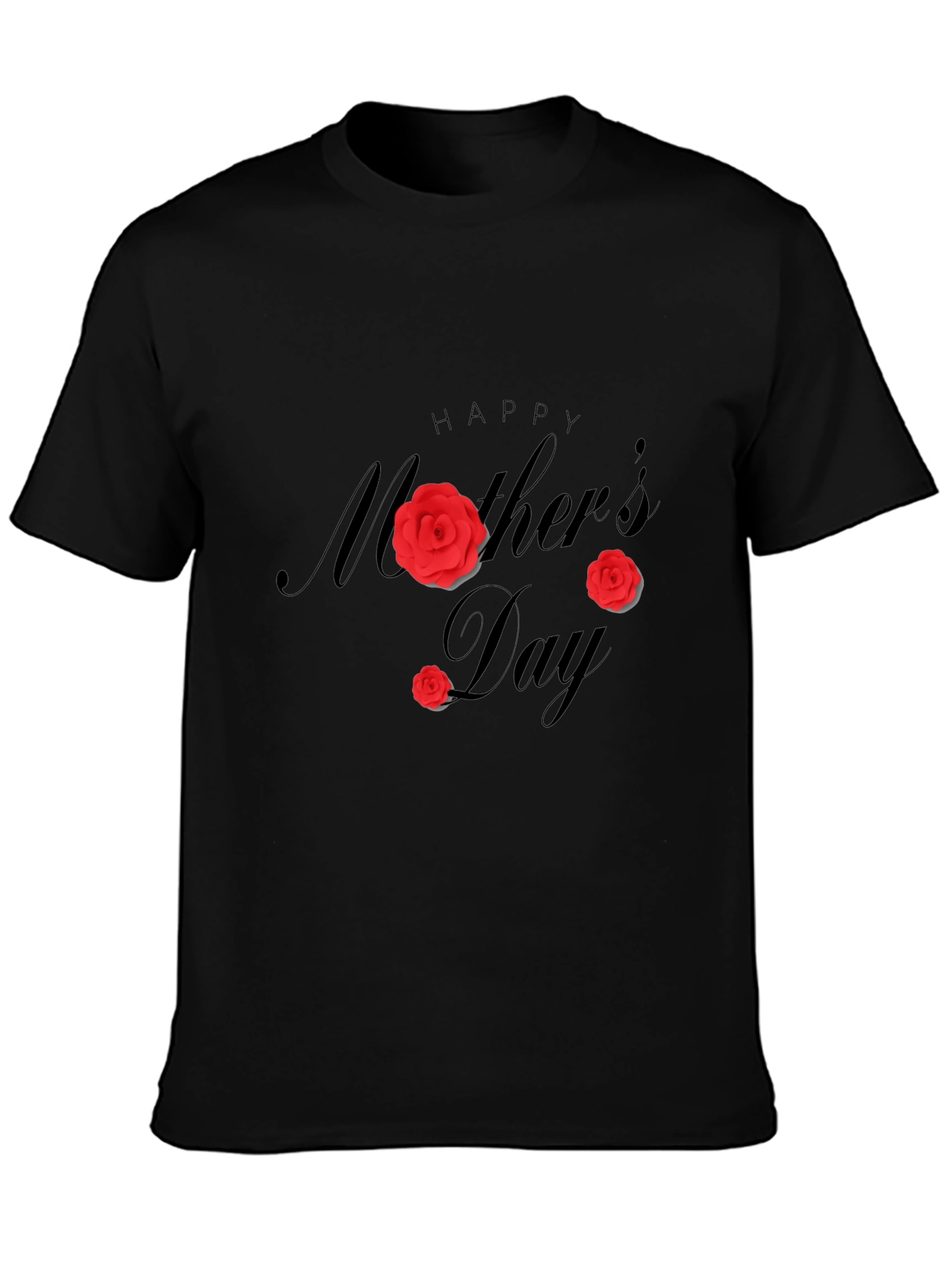 Happy Mothers Day Black T-Shirt