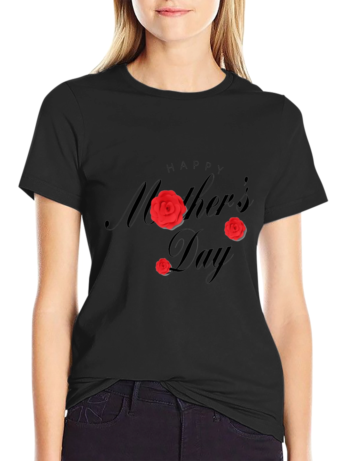 Happy Mothers Day Black T-Shirt