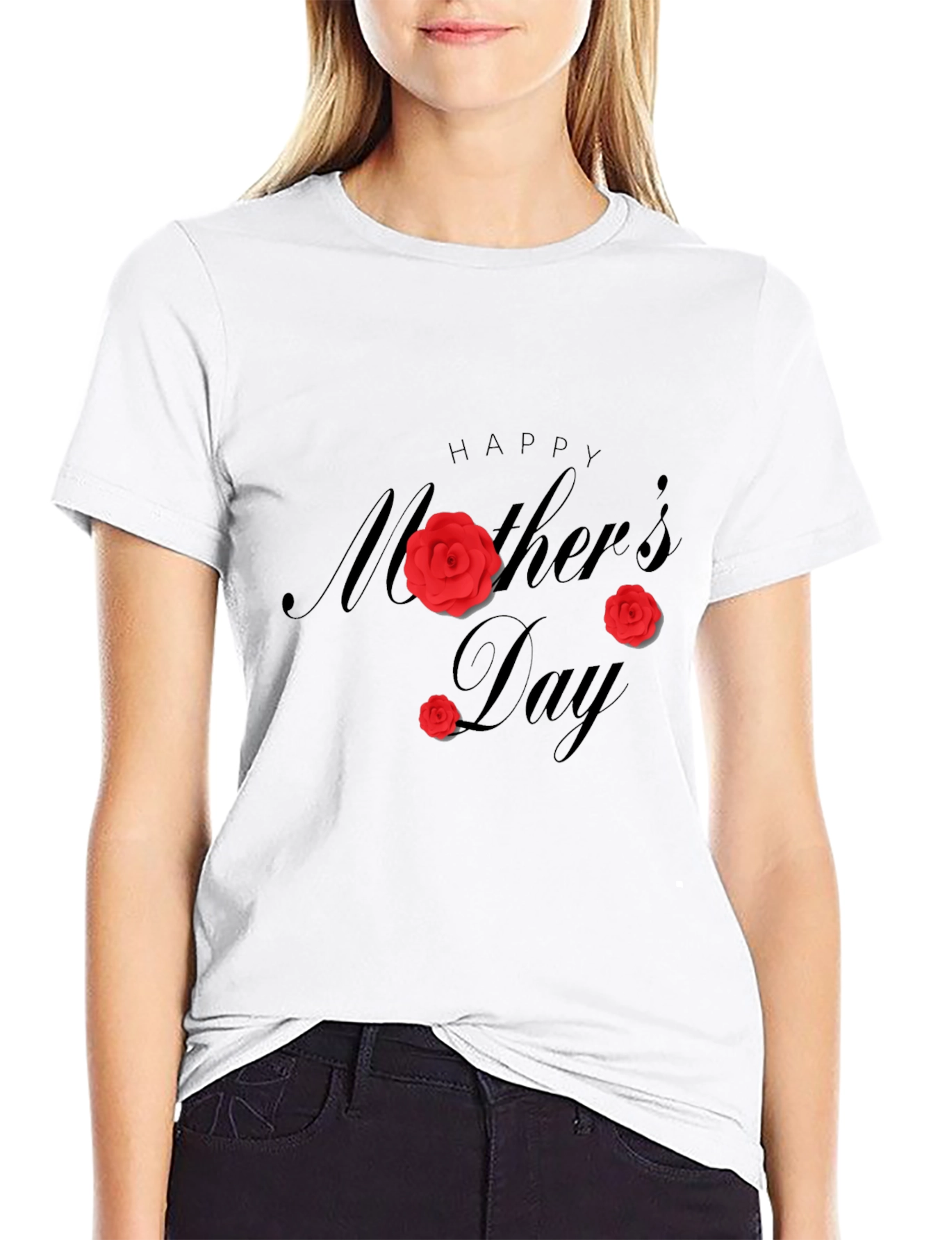 Happy Mothers Day Black T-Shirt