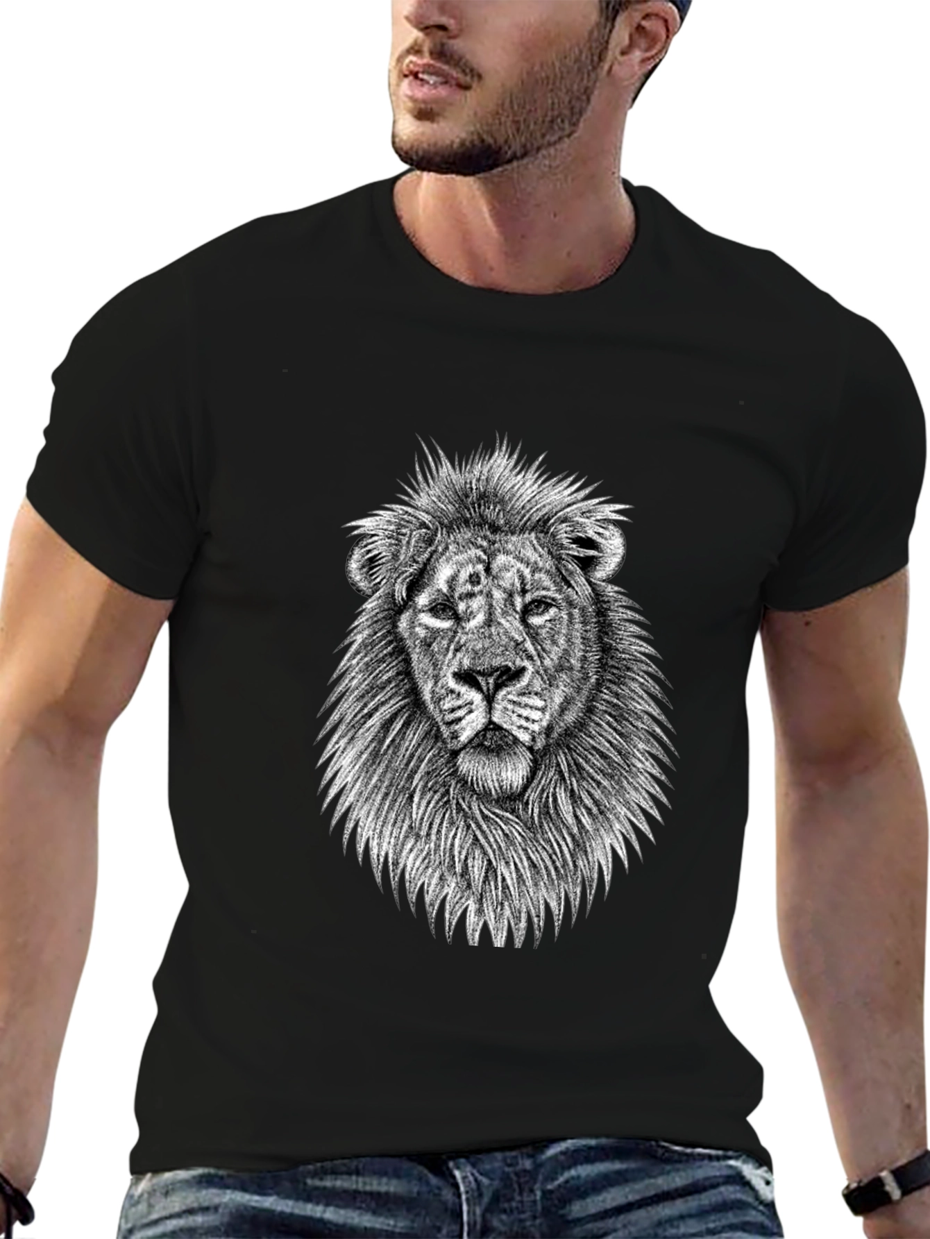 Lion Graphic Tee - Mens Black T-Shirt