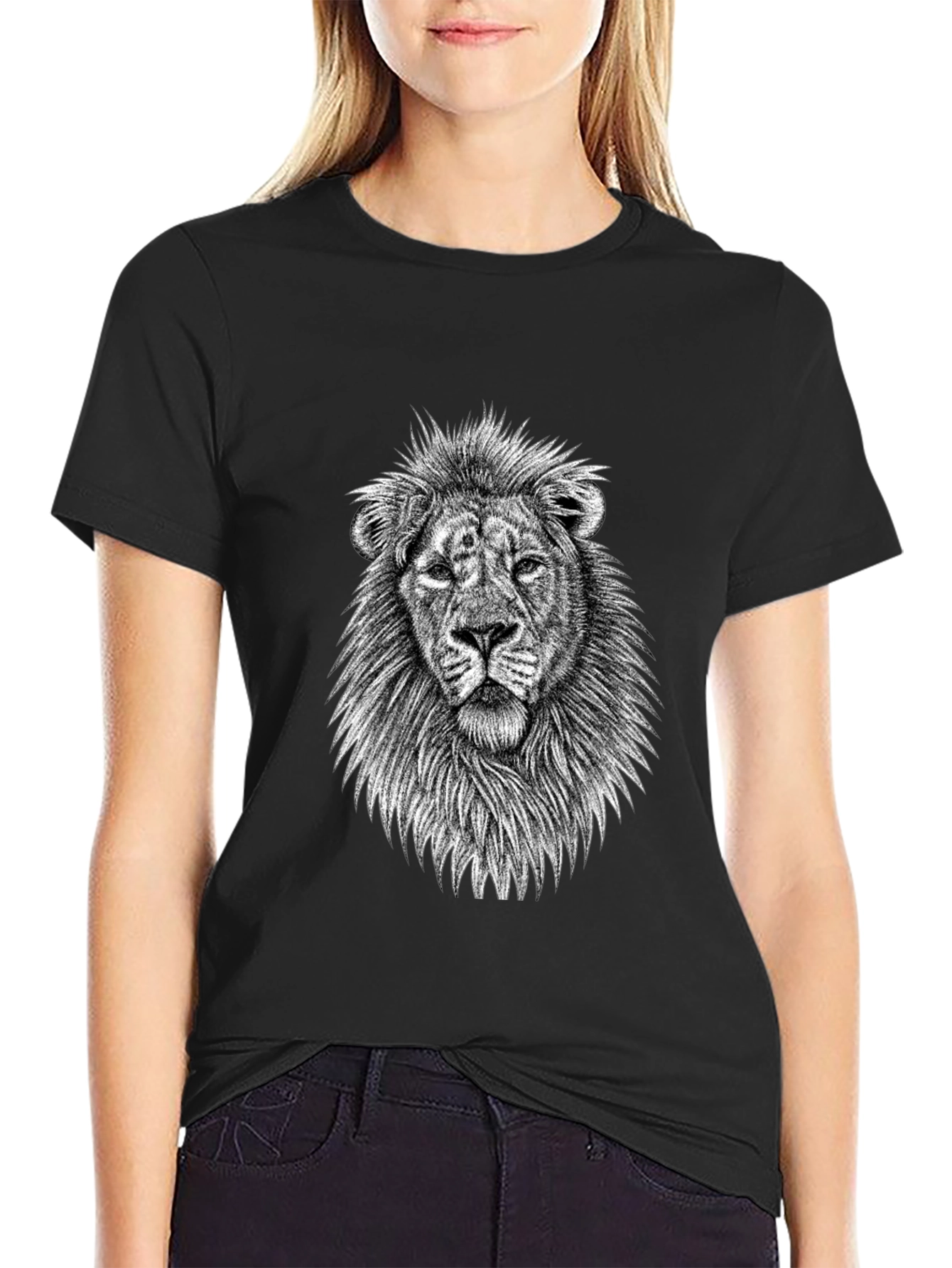 Lion Graphic Tee - Mens Black T-Shirt