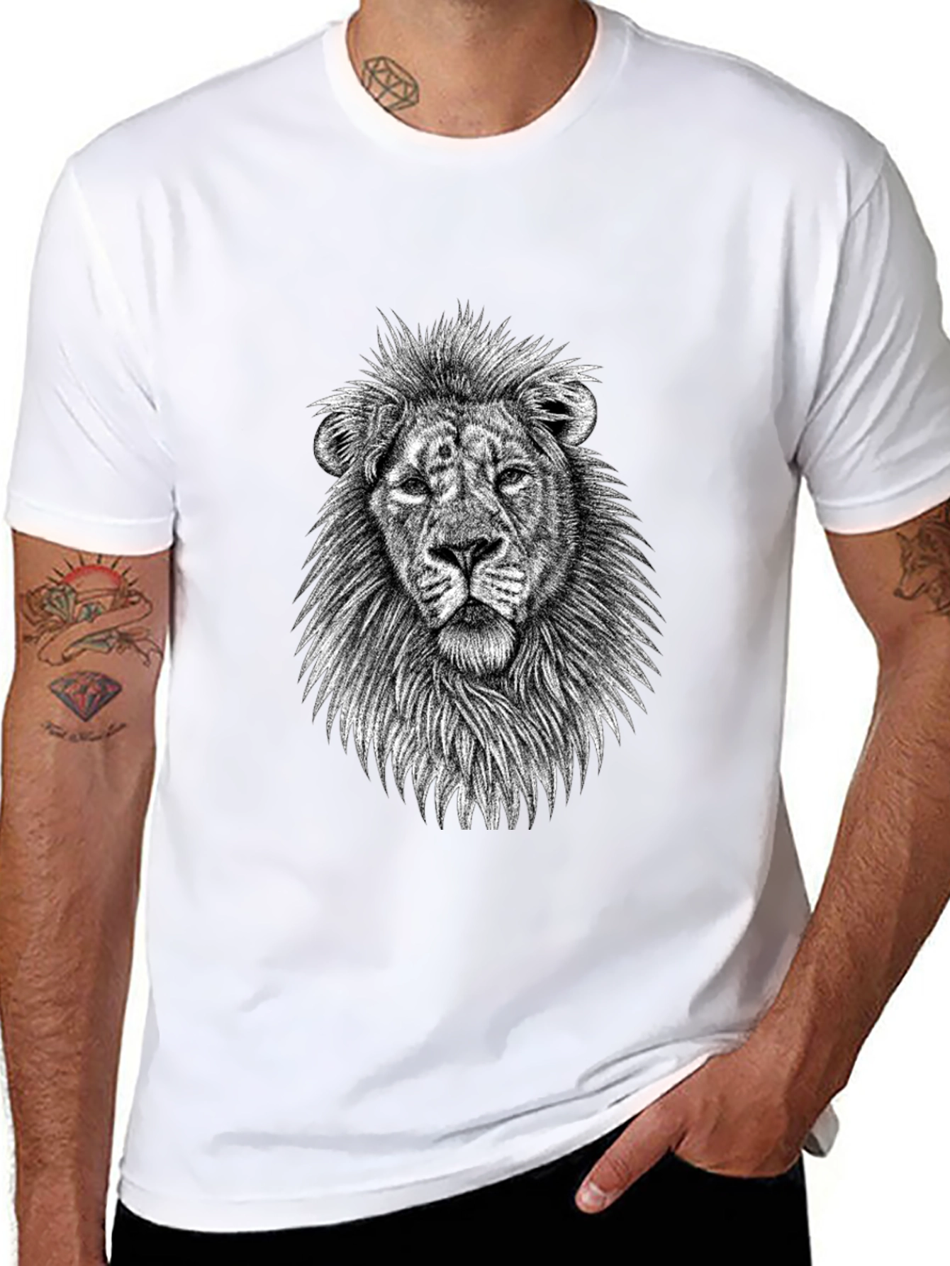 Lion Graphic Tee - Mens Black T-Shirt