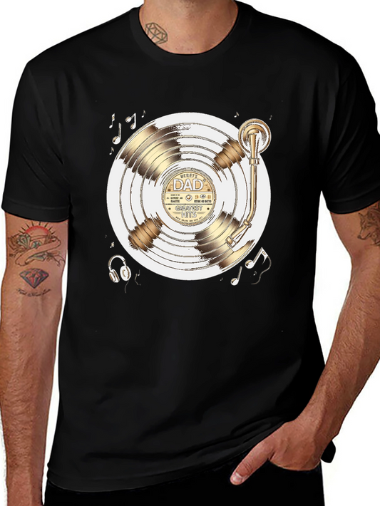Dads Greatest Hits T-Shirt - Vinyl Record Design