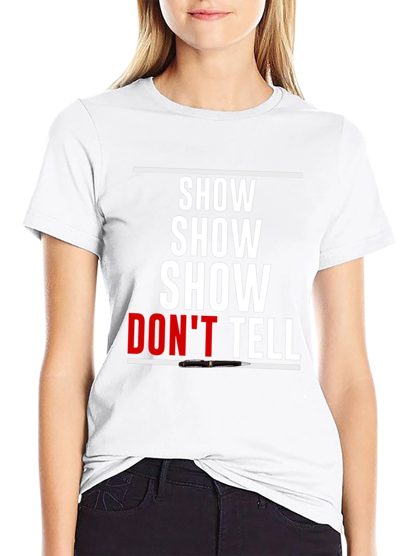 Show Dont Tell Graphic T-Shirt - Creative Writing Tee
