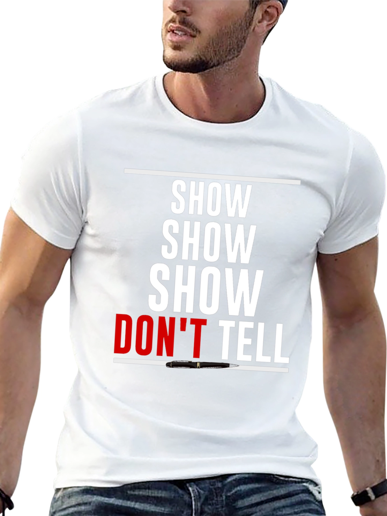 Show Dont Tell Graphic T-Shirt - Creative Writing Tee