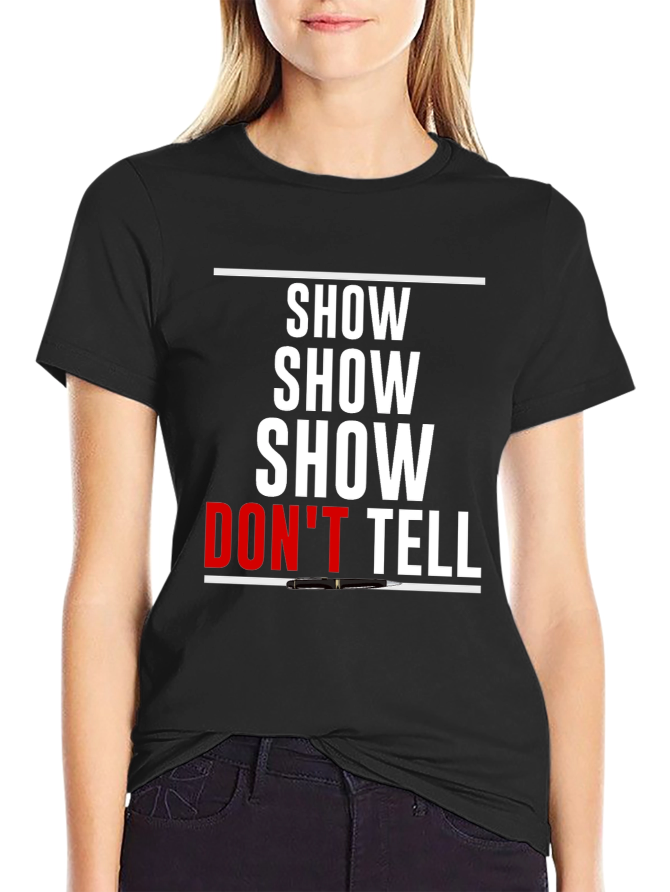 Show Dont Tell Graphic T-Shirt - Creative Writing Tee