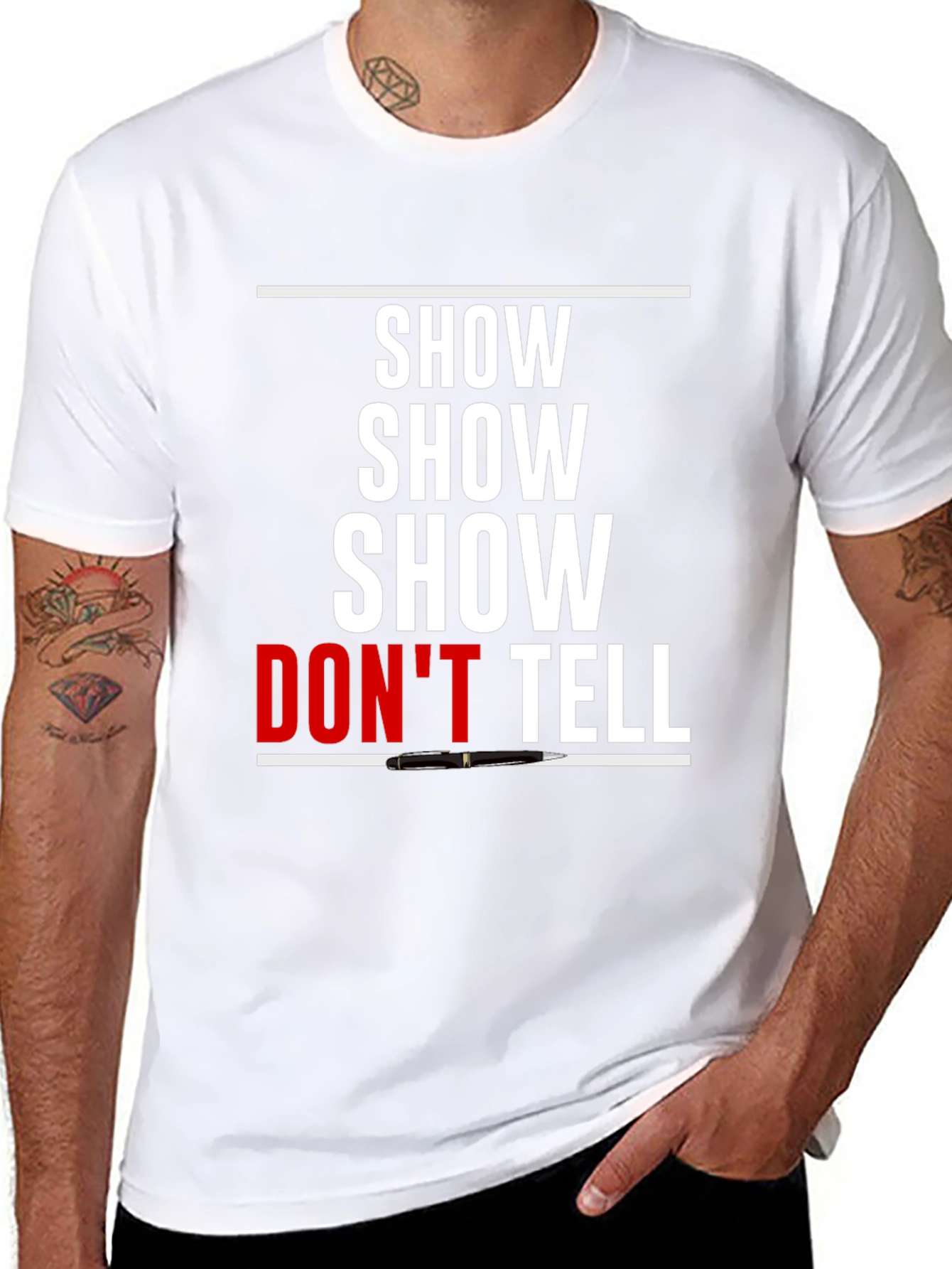 Show Dont Tell Graphic T-Shirt - Creative Writing Tee