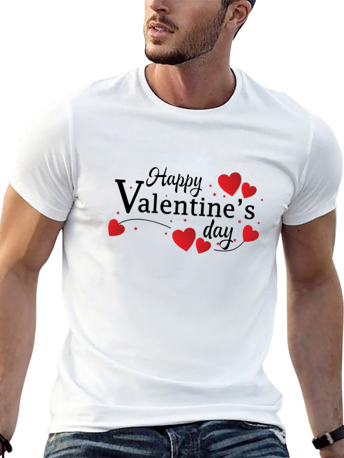 Happy Valentines Day T-Shirt - Black