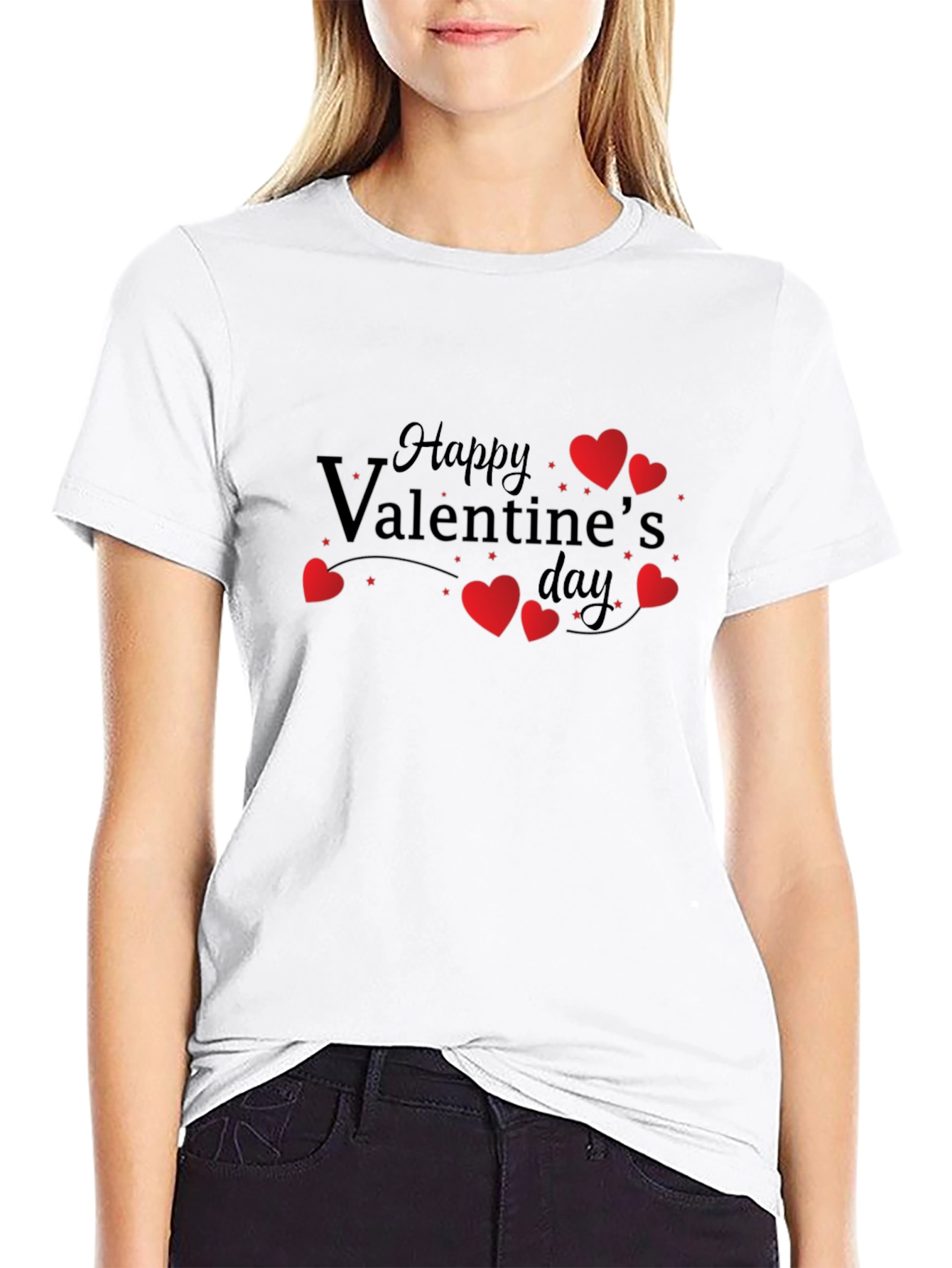 Happy Valentines Day T-Shirt - Black
