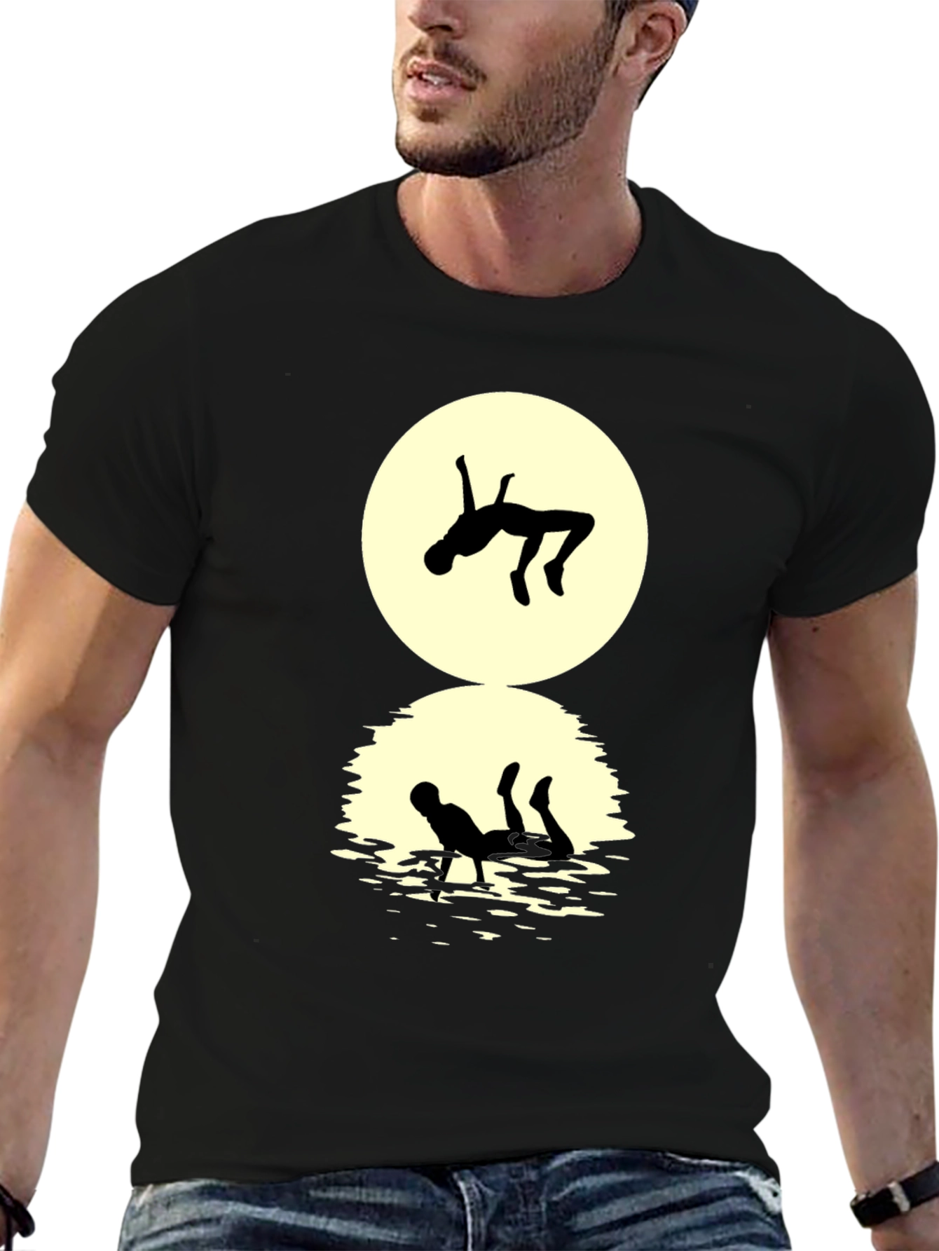 Silhouette Moon Reflection Graphic Tee