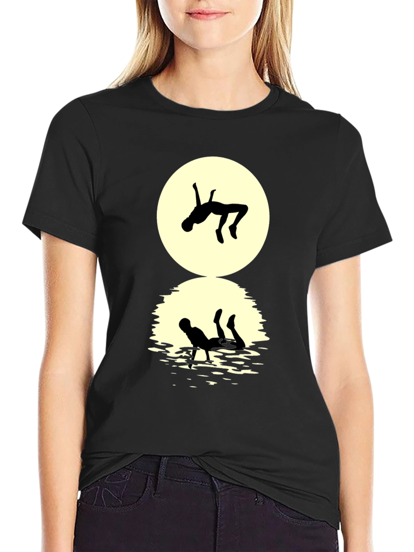 Silhouette Moon Reflection Graphic Tee