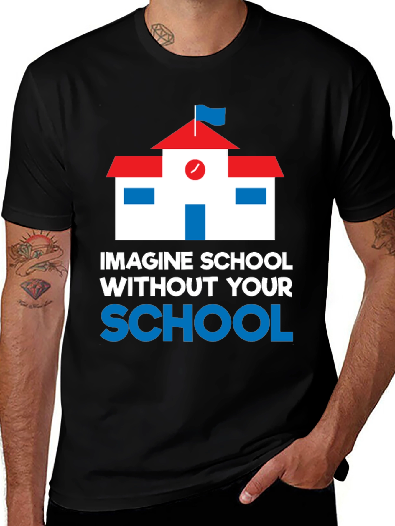Imagine School T-Shirt Black Cotton