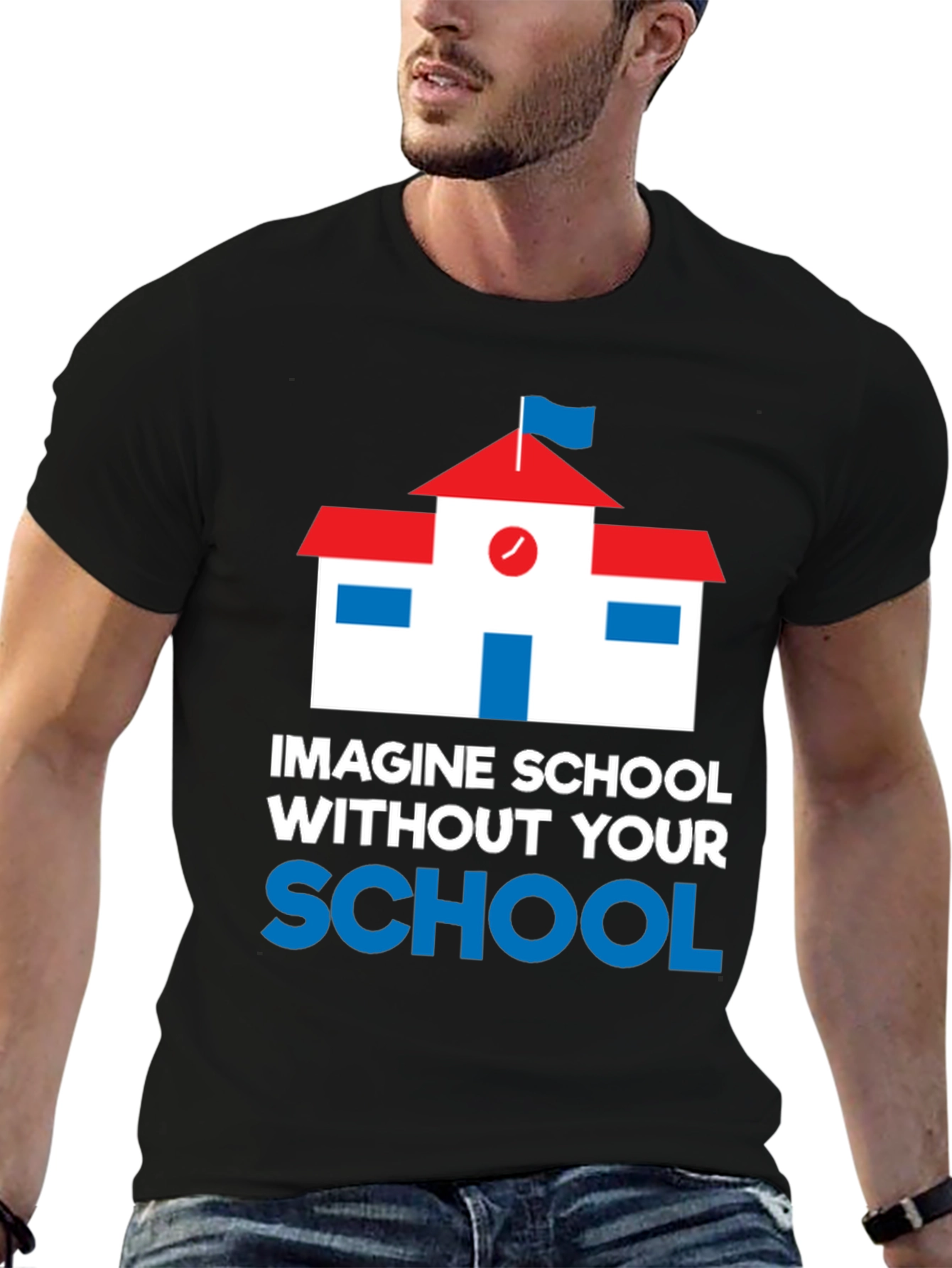 Imagine School T-Shirt Black Cotton