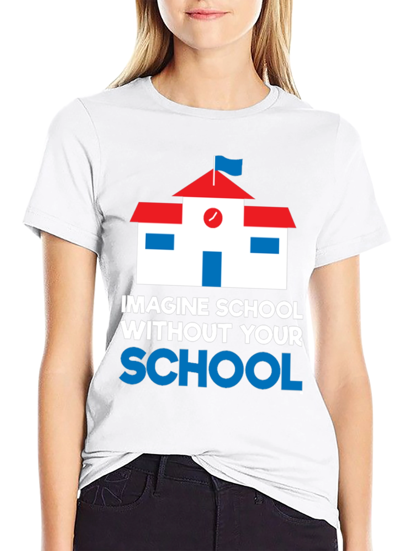 Imagine School T-Shirt Black Cotton