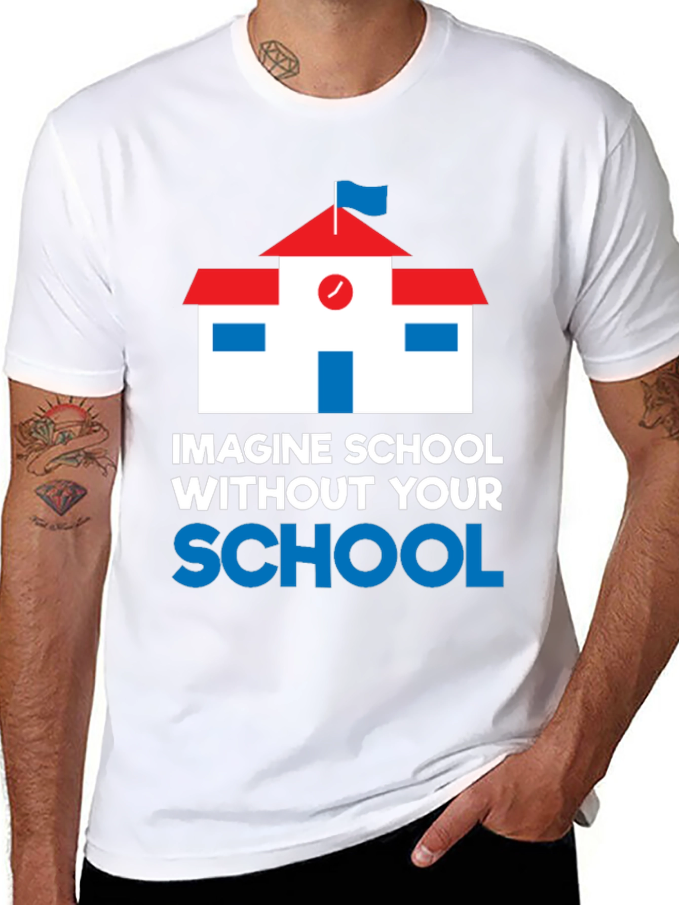 Imagine School T-Shirt Black Cotton