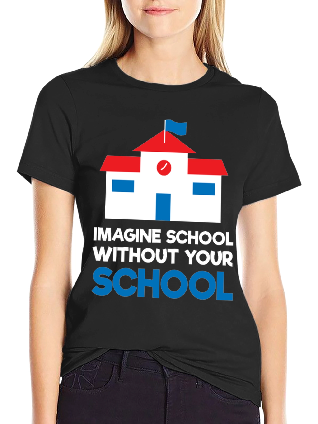 Imagine School T-Shirt Black Cotton
