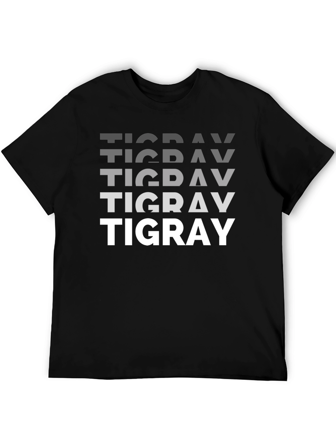 Tigray Text Graphic Tee - Black Unisex T-Shirt