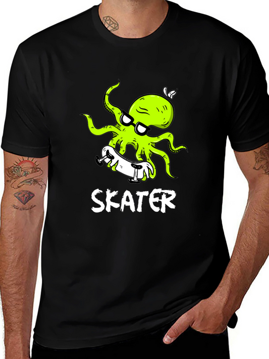 Skater Octopus Graphic T-Shirt