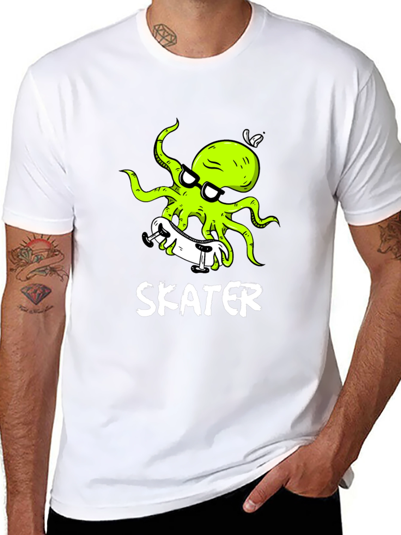 Skater Octopus Graphic T-Shirt