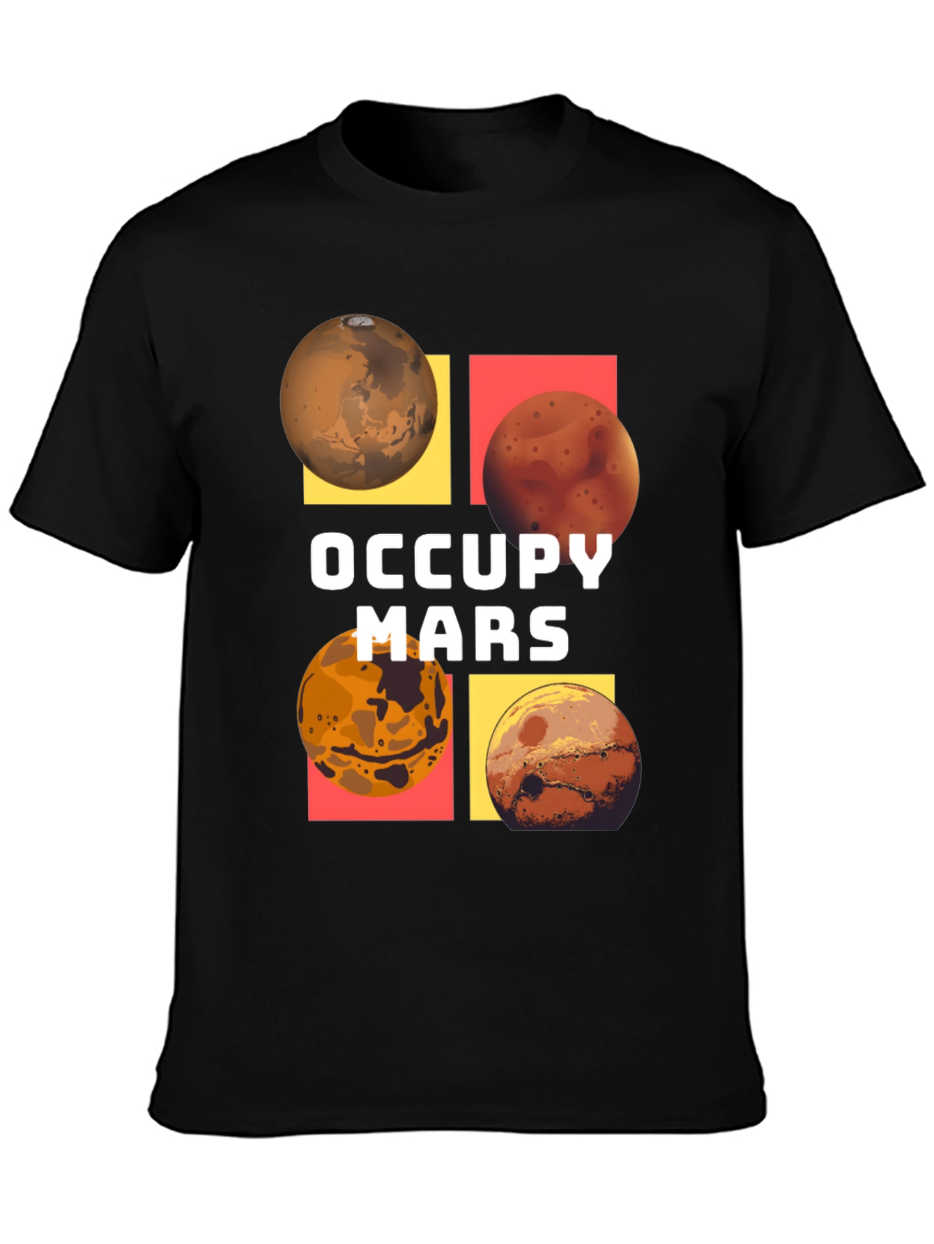Occupy Mars Graphic Tee - Black Cotton Blend T-Shirt