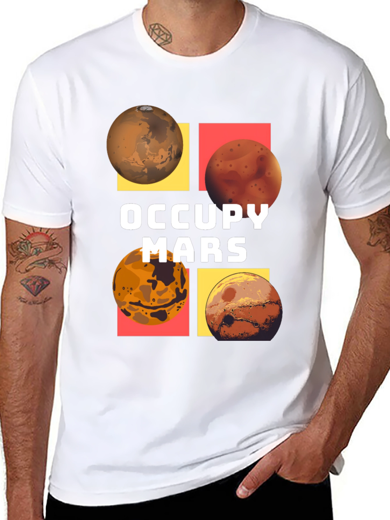 Occupy Mars Graphic Tee - Black Cotton Blend T-Shirt