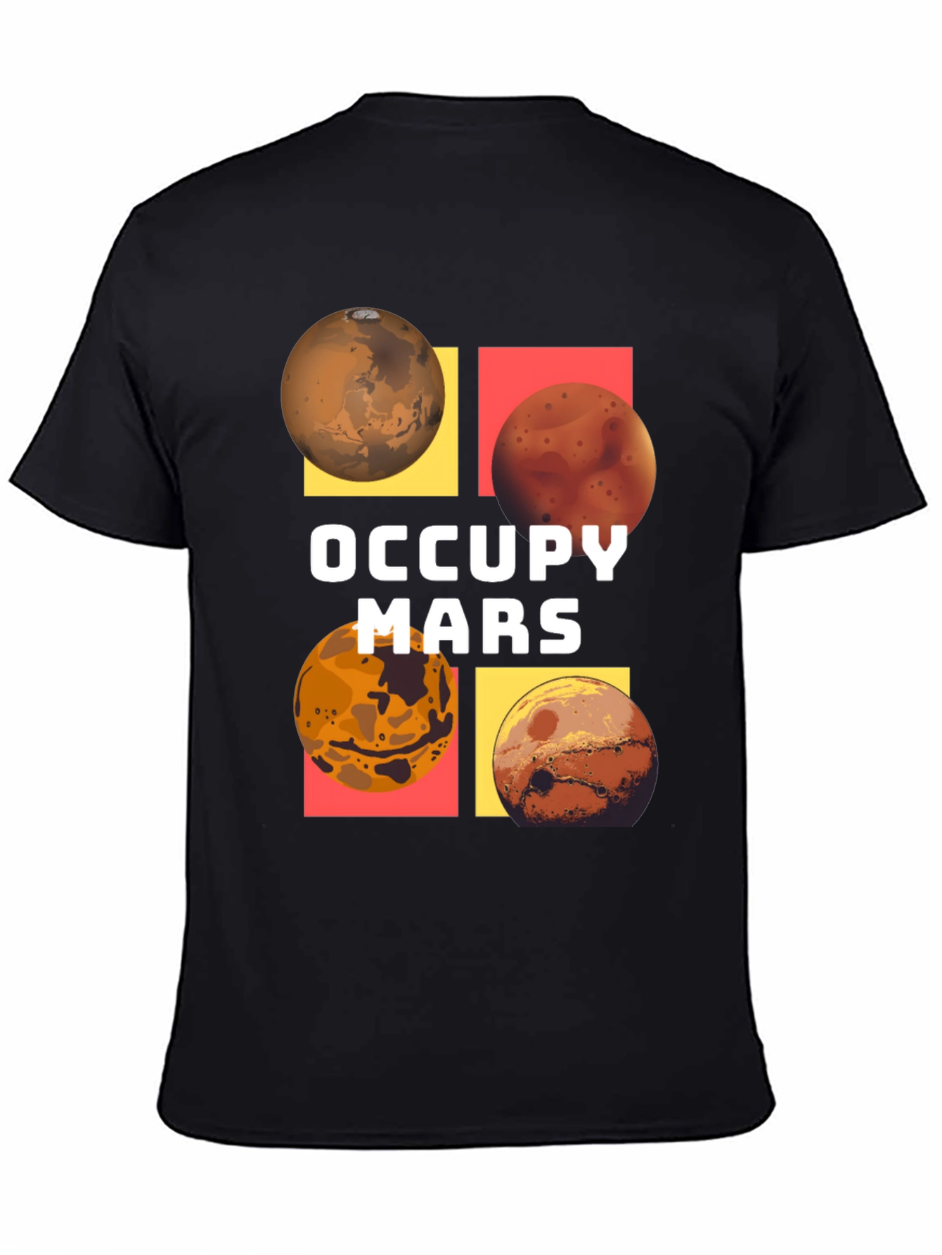Occupy Mars Graphic Tee - Black Cotton Blend T-Shirt