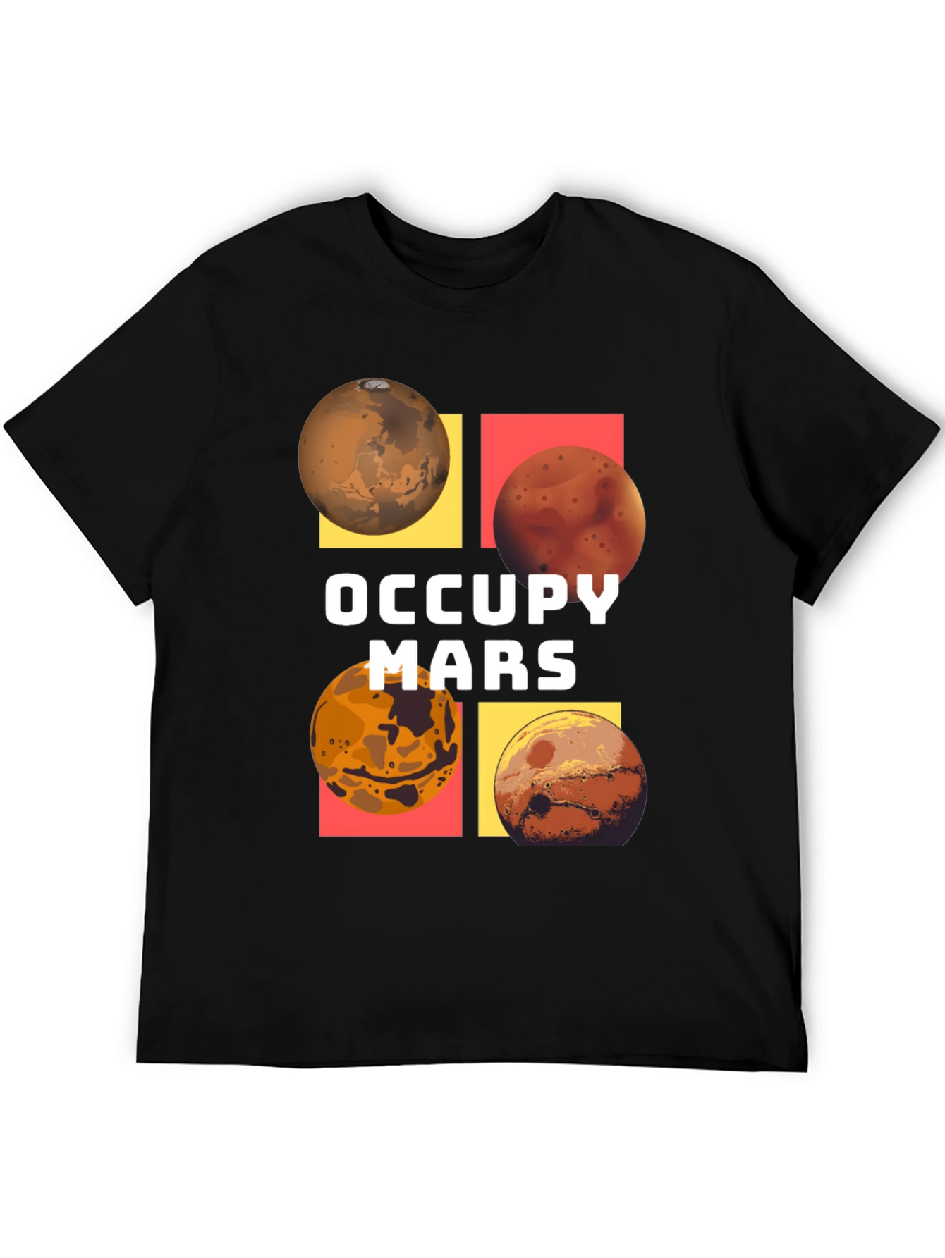 Occupy Mars Graphic Tee - Black Cotton Blend T-Shirt