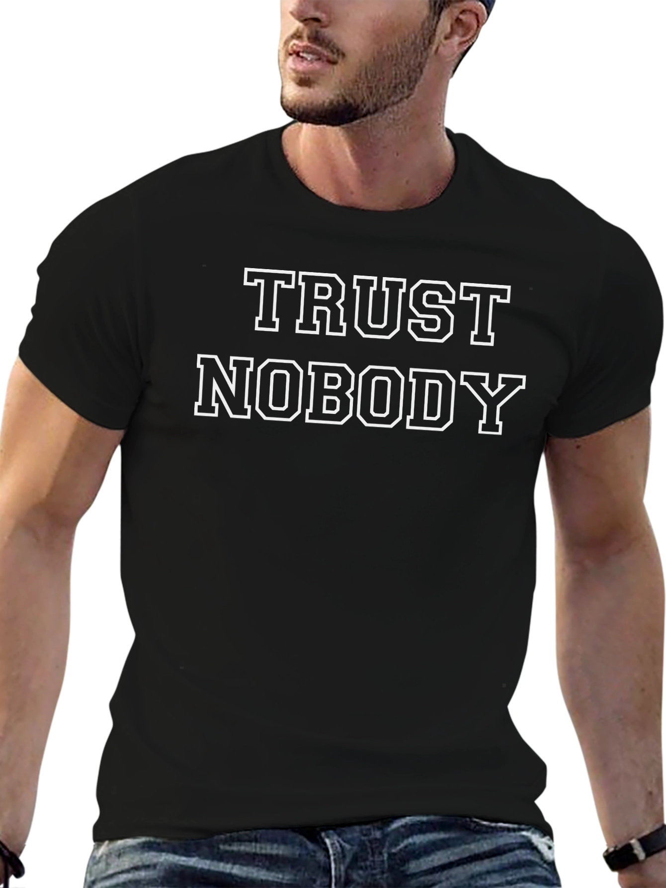 Trust Nobody Graphic Black T-Shirt