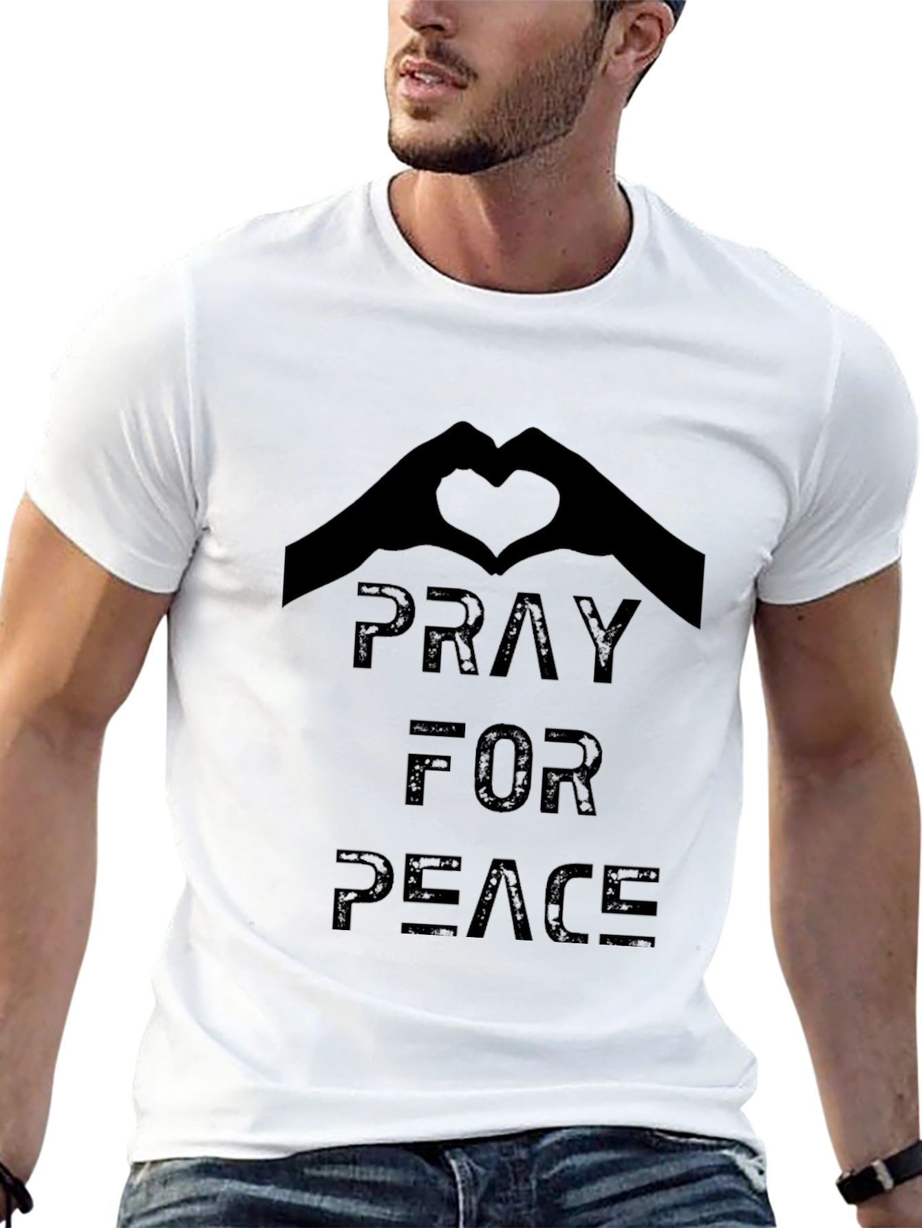 Pray for Peace Graphic T-Shirt - Black