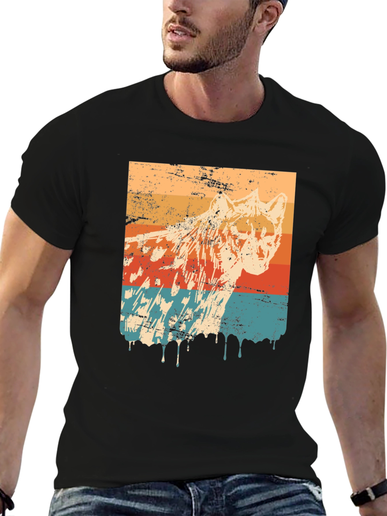 Retro Mountain Lion Graphic T-Shirt