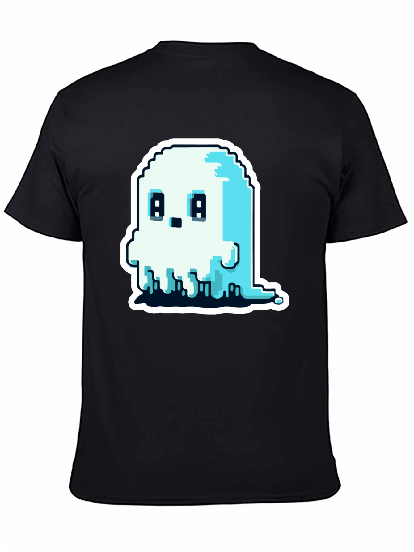 Pixel Ghost Graphic Tee - Spooky Cute Shirt