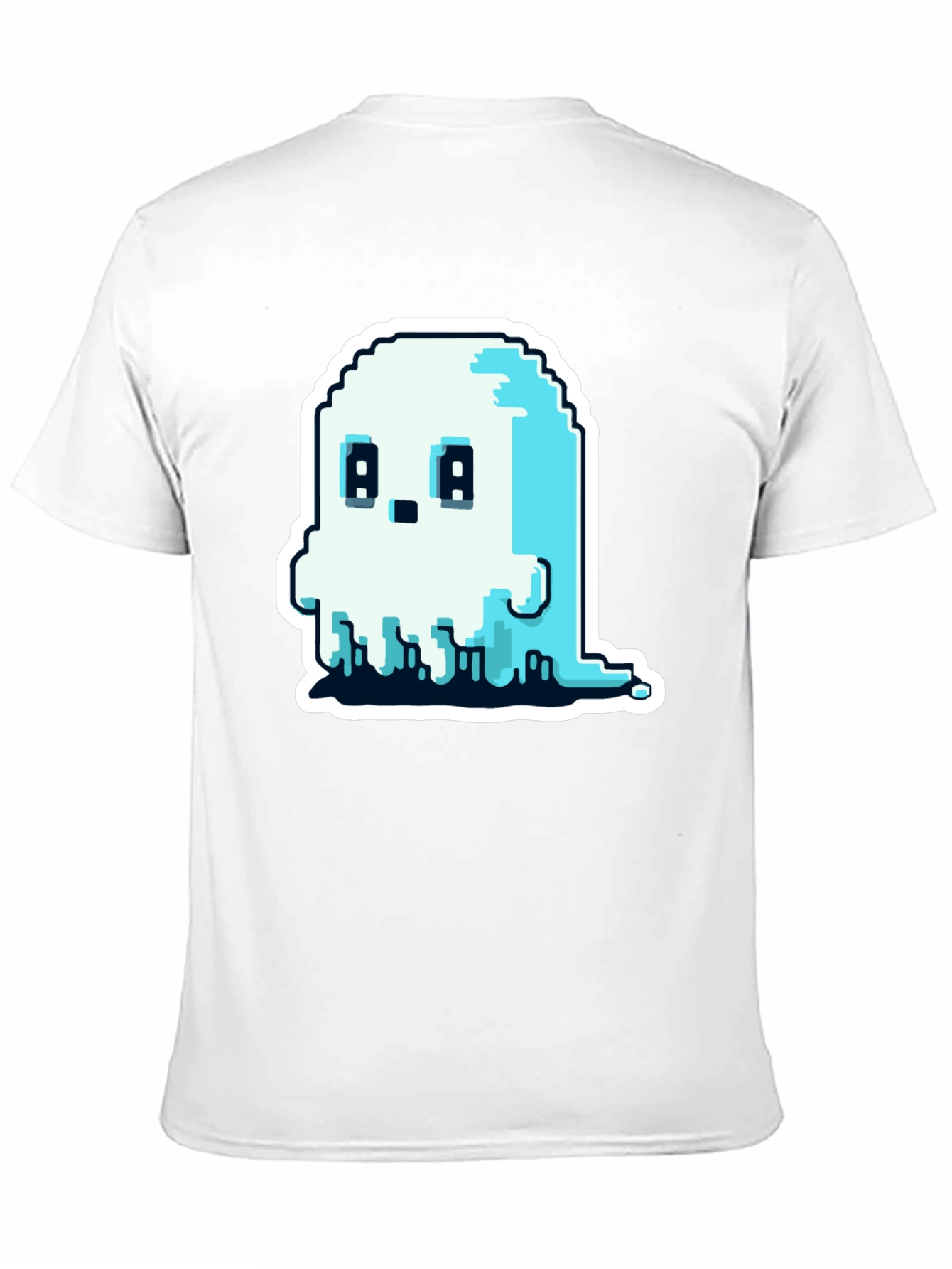 Pixel Ghost Graphic Tee - Spooky Cute Shirt
