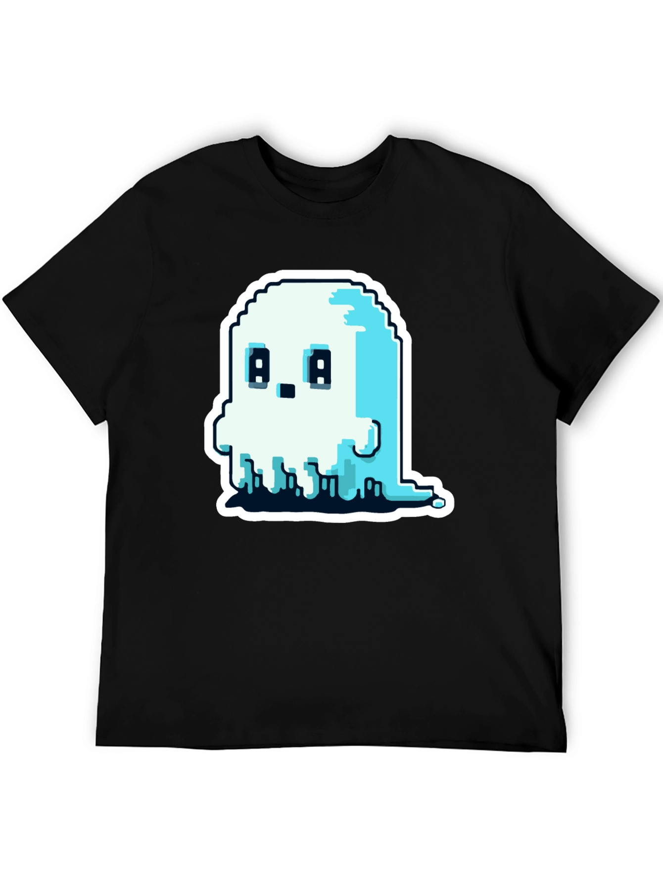 Pixel Ghost Graphic Tee - Spooky Cute Shirt