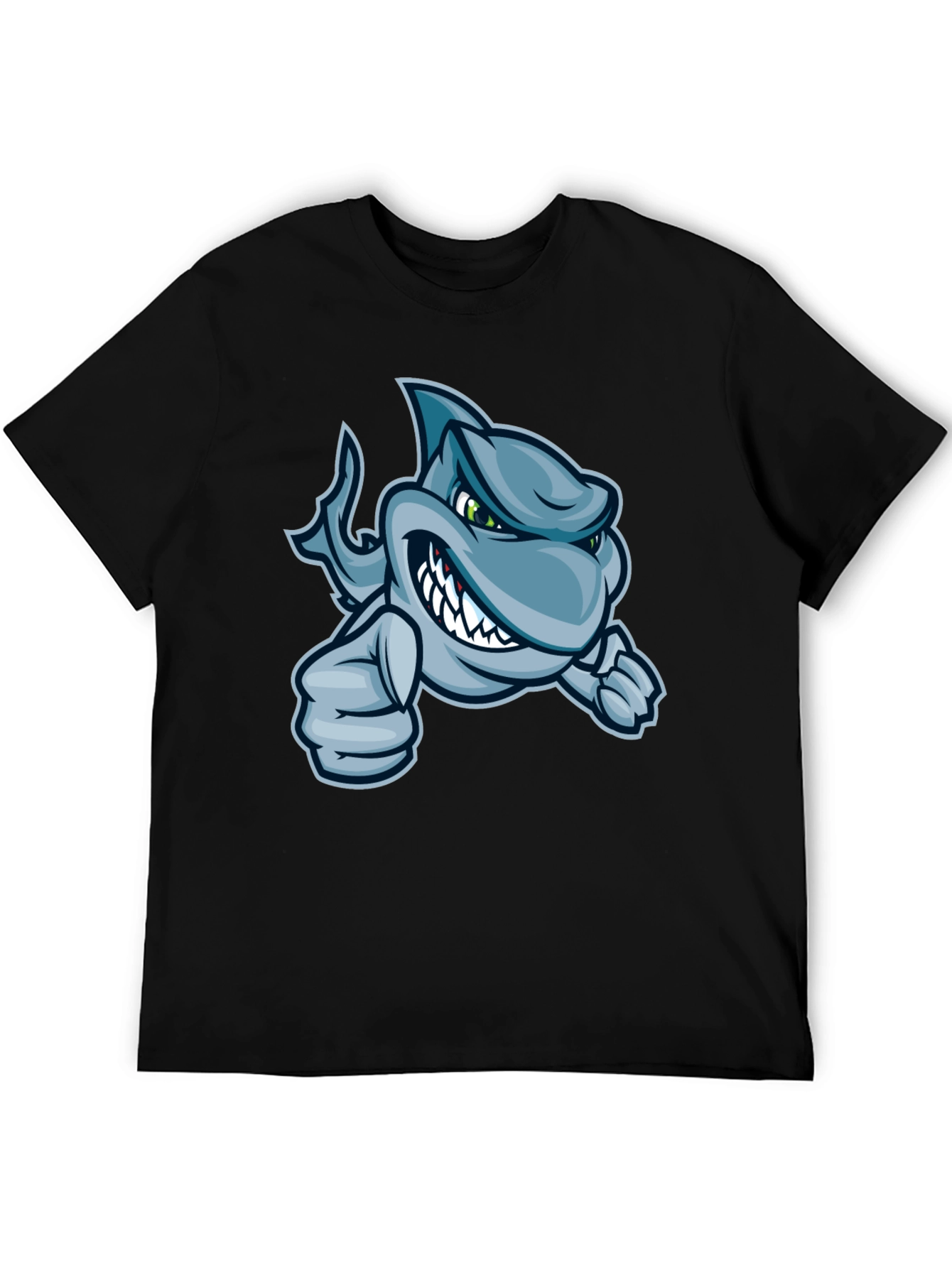 Cool Cartoon Shark Graphic T-Shirt