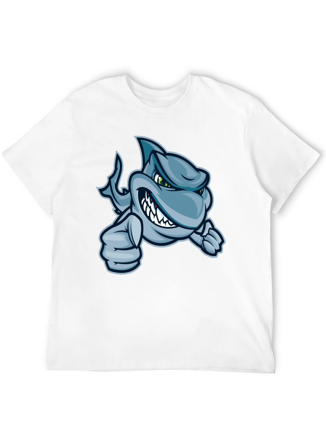 Cool Cartoon Shark Graphic T-Shirt