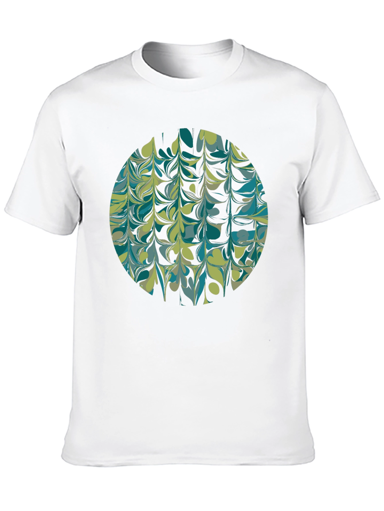 Abstract Marble Circle Graphic Tee - Black