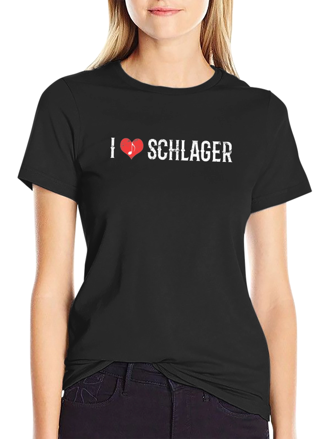 I Love Schlager Heart Music Note T-Shirt