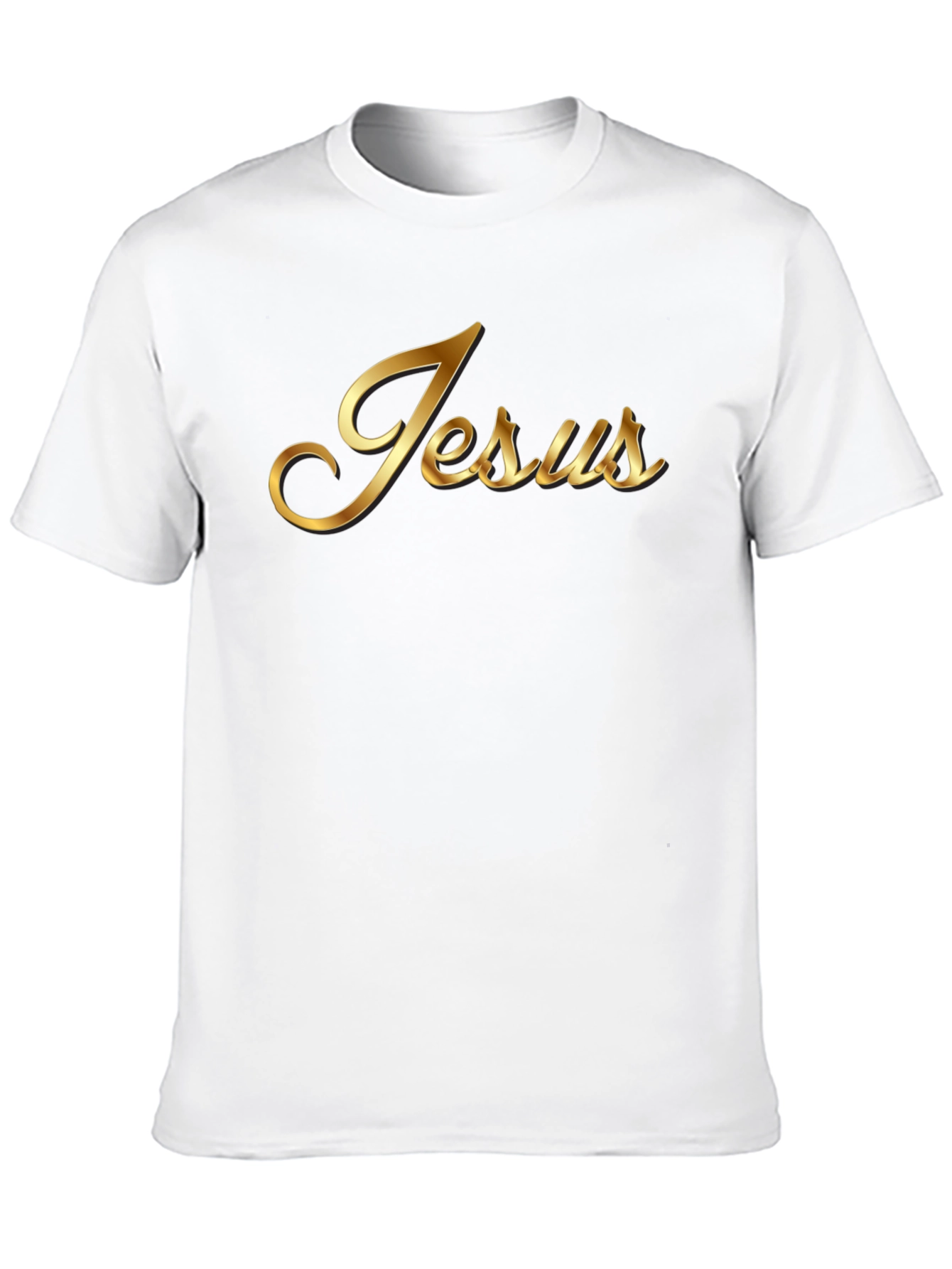 Gold Jesus Graphic Black T-Shirt